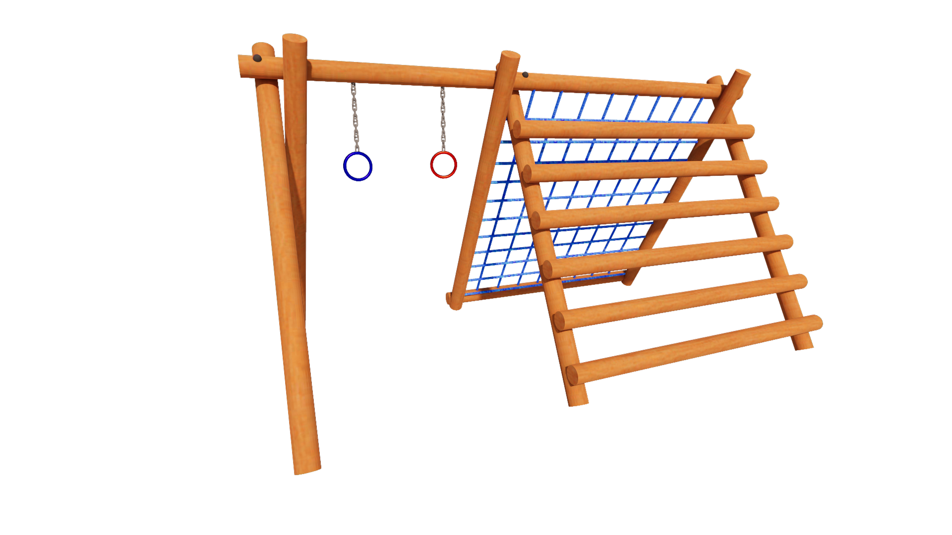 Playground de madeira ECO18 - Escalador - Brinquedo infantil em madeira tratada para área externa