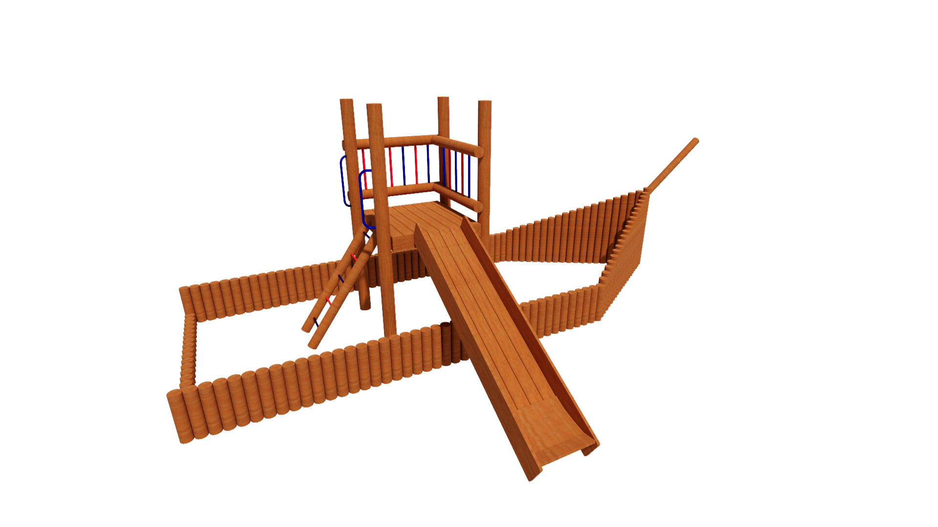 Playground de madeira ECO12 - Barco - Brinquedo infantil em madeira tratada para área externa