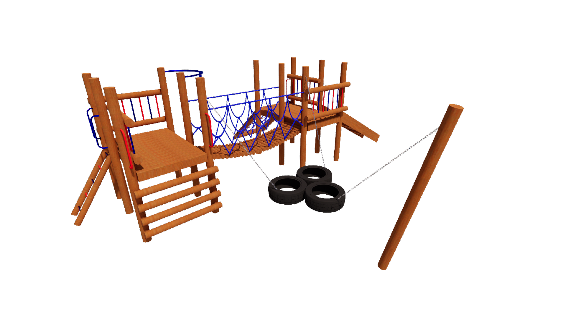 Playground de madeira ECO30 - Travessia Jerica - Brinquedo infantil em madeira tratada para área externa