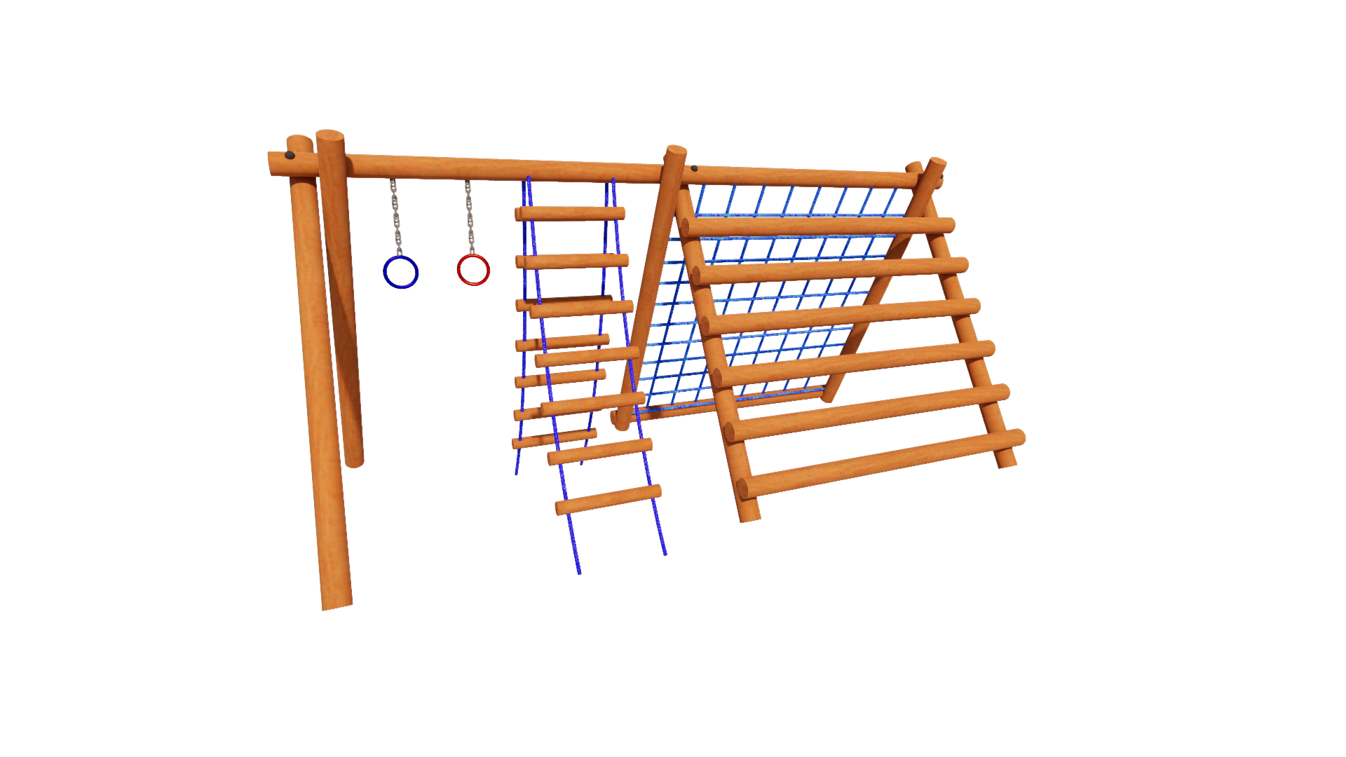 Playground de madeira ECO22 - Multi-Atividades - Brinquedo infantil em madeira tratada para área externa