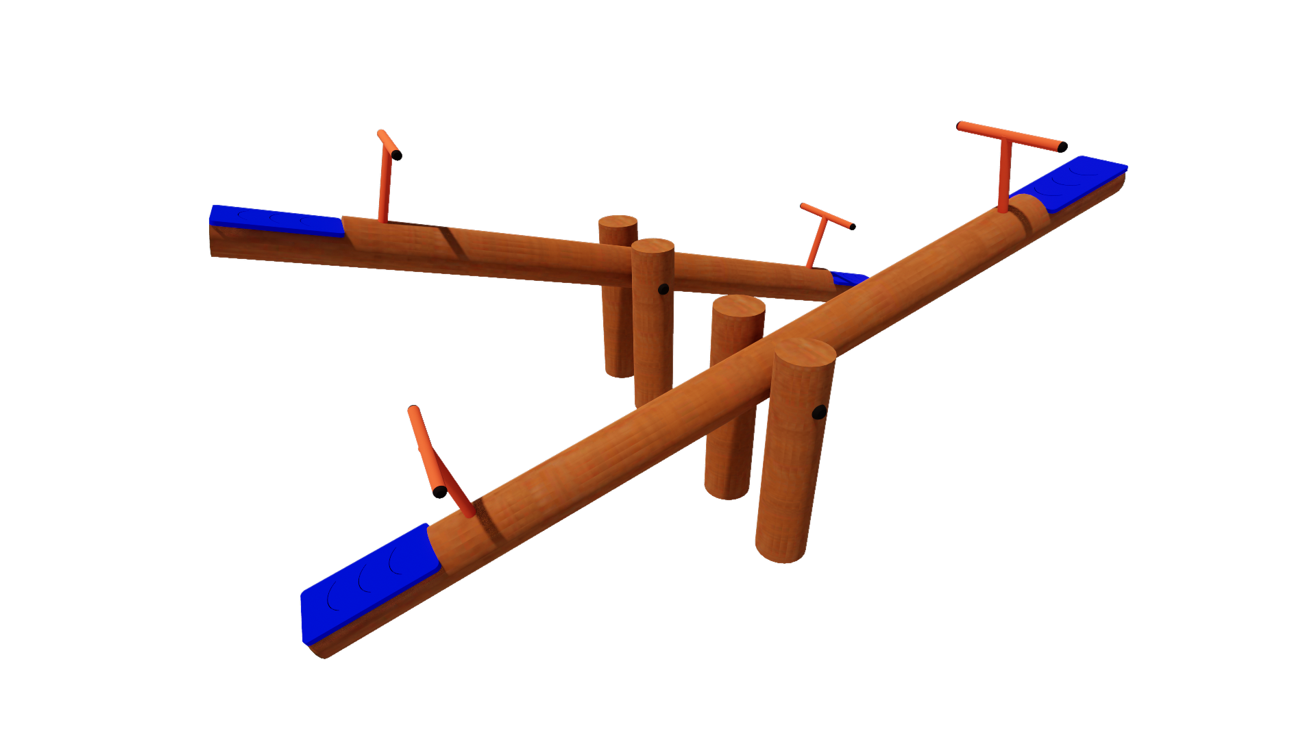 Playground de madeira ECO20 - Gangorra Dupla - Brinquedo infantil em madeira tratada para área externa