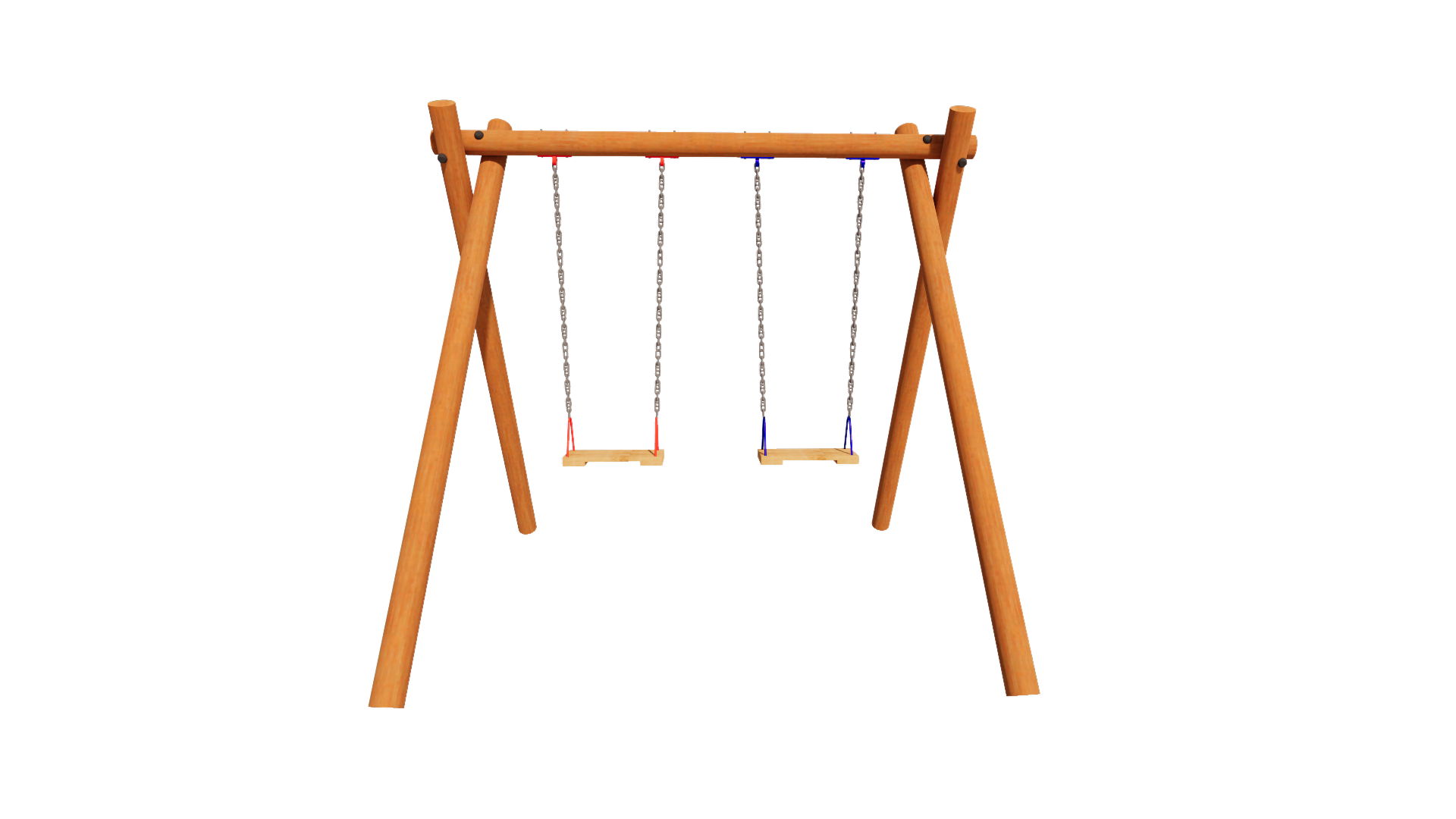 Playground de madeira ECO05 - Balanço Duplo - Brinquedo infantil em madeira tratada para área externa