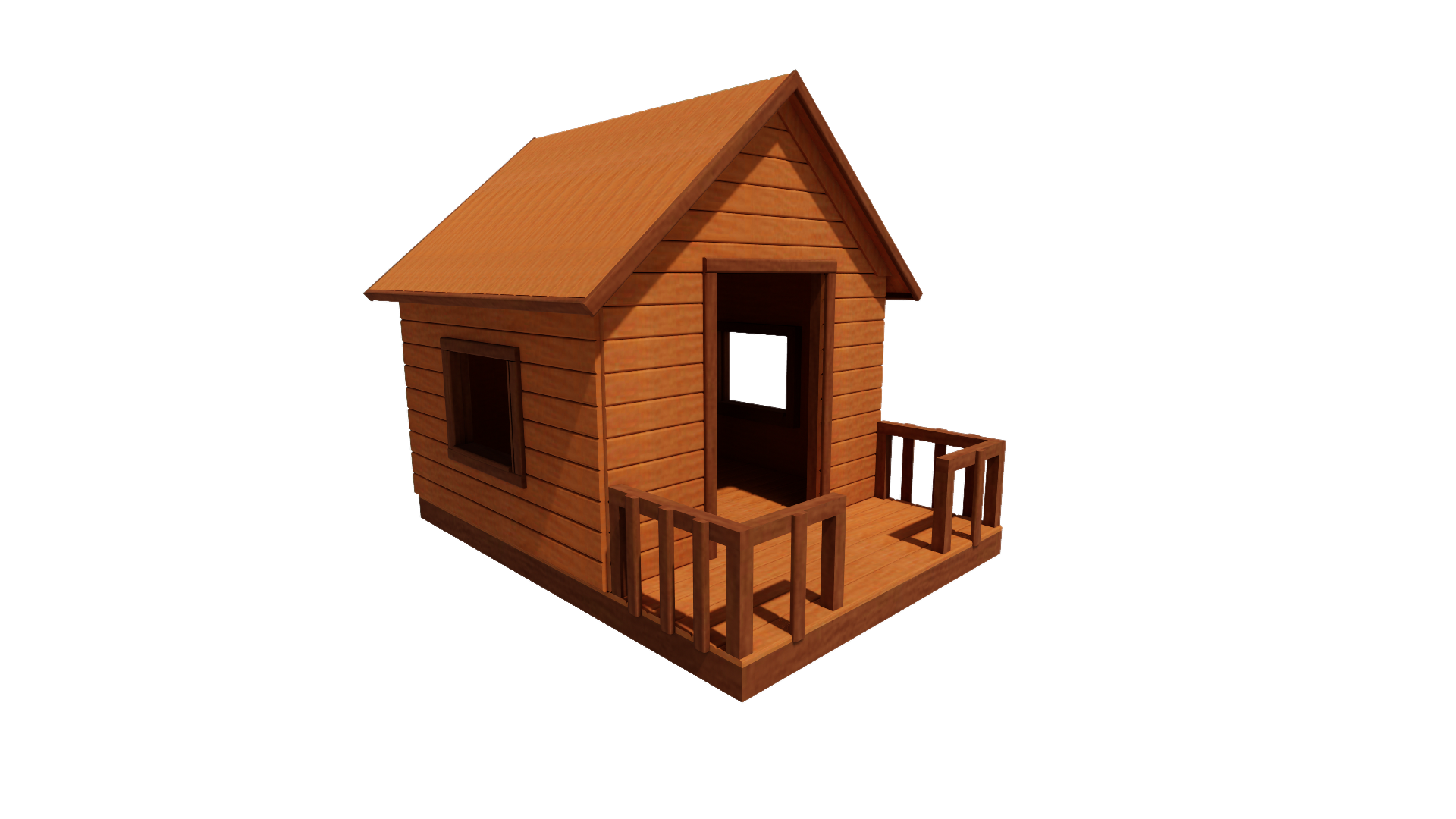 Playground de madeira ECO14b - Casinha com varanda - Brinquedo infantil em madeira tratada para área externa