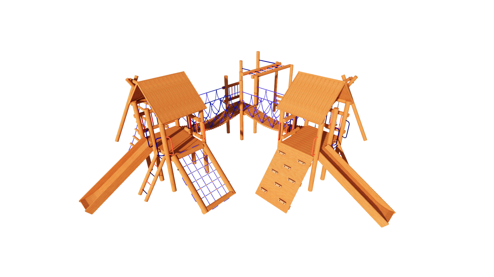 Playground de madeira ECO03 - Titan - Brinquedo infantil em madeira tratada para área externa